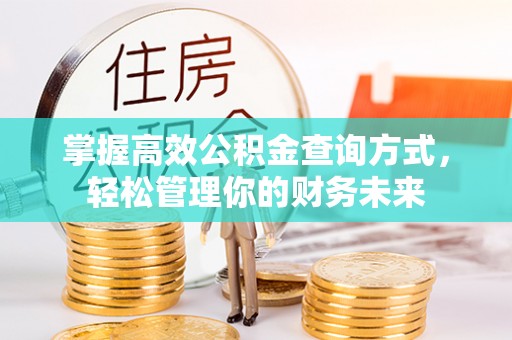 斗门掌握高效公积金查询方式，轻松管理你的财务未来