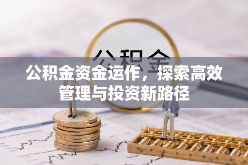 斗门公积金资金运作，探索高效管理与投资新路径