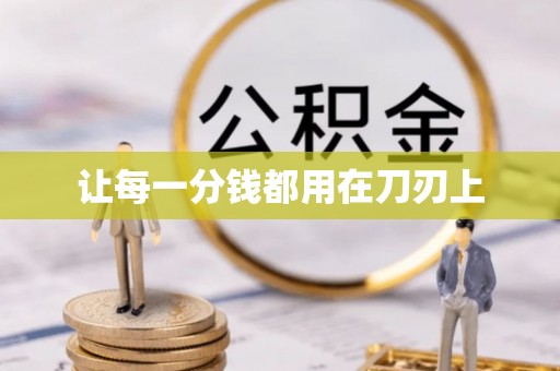 斗门让每一分钱都用在刀刃上