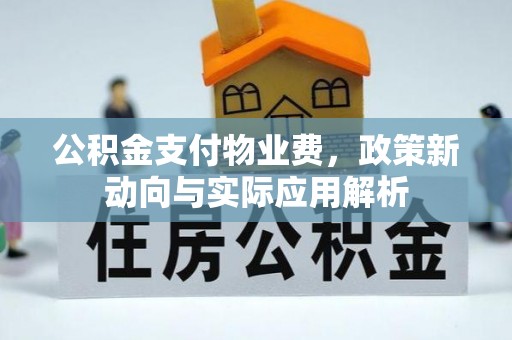 斗门公积金支付物业费，政策新动向与实际应用解析